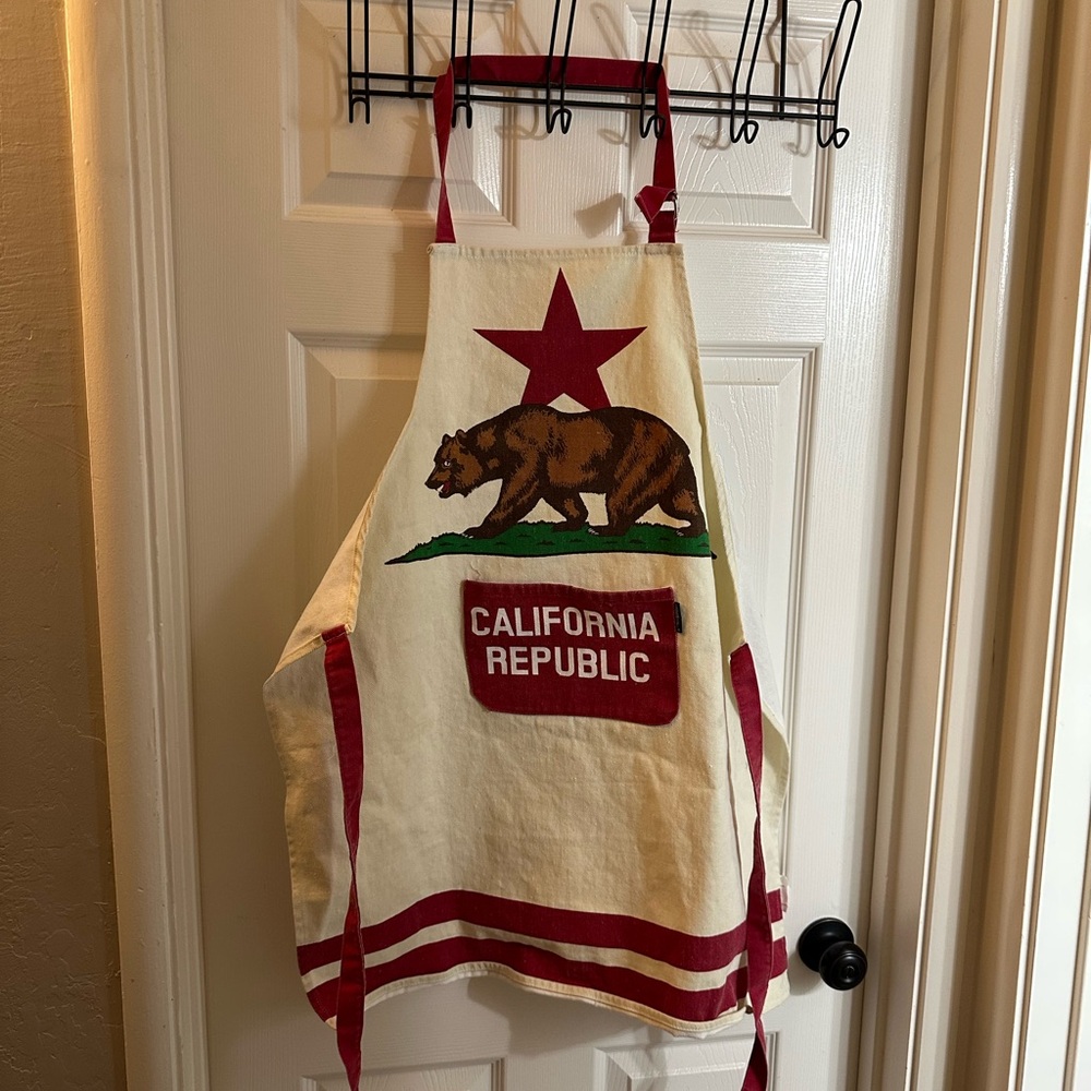 California Republic Canvas Apron in Cream and Red
